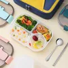 Ensembles de vaisselle Boîte à lunch pour enfants portables contenant une fuite de fuite de rangement en plastique bento micro-ondes pour enfants salade de fruits