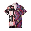 2023 럭셔리 디자이너 셔츠 남성 패션 기하학적 인쇄 볼링 셔츠 하와이 꽃 캐주얼 셔츠 남성 슬림 한 짧은 슬리브 버라이어티 #6909 셔츠