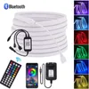 Strips RGB Neon Rope Lights DC12V Bluetooth App Control Ribbon Diode Flexibel Licht 3535 96leds/M Tape Waterdicht met externe