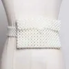 Bälten Seebeautiful Fashion Spring 2022 Summer Original Hollow Out Weave Girdle Man-Made Pearl Mini-Bag Midje Women A084