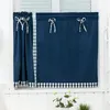 Занавес с твердым цветом Bowknot Kitchen Короткое окно Valance Drape Drape Студенческая кровать дома на балконе украшение