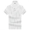 Polos para hombres Camiseta de verano para hombres Camisa con letras verticales POLO informal y cómodo 610