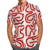 Koszulki męskie HARAJUKU LEISURE Kolorowe zwierzę czerwone i biały pies hawaje 3d print men koszulka z krótkim rękawem streetwear mody camisas de de