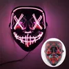LED -mask Halloween Party Masque Masquerade Masks Neon Masks Light Glow in the Dark Horror Mask Glowing Masker Mixed Color Mask 200pcs DAF494
