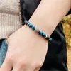 Brin naturel bleu oeil de tigre perles Bracelet mode Micro pavé Zircon boule noir lave volcanique perlé charme pour femmes hommes