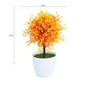 Dekorativa blommor Färgglada simulering Bonsai Ornament Light Weight Realistic Artifical Fake Plant Flower Potted For Inhoor Outdoor
