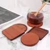 Table Mats 1Pcs Wood Placemats Coasters Tea Coffee Cup Pad Decor Durable Heat Resistant Square Round Drink Mat Bowl Teapot Holder