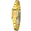 Montre-bracelets Rose Gold Color Ladies Tungsten Watch avec zircons naturels sur le boîtier Super Slim Fashion Bracelet Montre Femme 220930