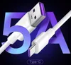 Type C USB Hızlı Şarj Kabloları 5A Samsung Huawei için Hızlı Hız Şarj Şartı Kablosu Xiaomi Vivo Oppo Akıllı Telefon Cep Telefonu 1m 2m 3ft 6ft