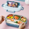 Ensembles de vaisselle 304 Partage en acier inoxydable Bo￮te ￠ lunch Bo￮te ￠ lunch ￉cole Plaque de table Bento portable pour enfants