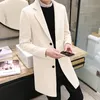 Jaquetas Masculinas Trench Coats Para Homens Outono Inverno Sobretudos Misturas De Lã Negócios Gabardinas Longas Jaquetas Lazer Sobretudo Fit Masculino Cor Sólida 5XL 220930