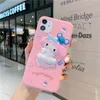 Casos de telefone femininos criativos iPhone 14 13 Pro Max 12 11 Pro xs xr xsmax 7 8 Plus Cartoon Case Lie On Jade Dog Melody Lovely Soft Silicone