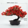 装飾的な花人工松の盆栽プラスチックの木を鉢植えの偽の植物ホームガーデンオフィスの装飾のための小さな装飾品5色