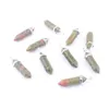 Pendants Stone Unakite Jaspers Hexagonal Bullet Point Crystal Pillar Reiki Healing Chakra Dangle Pendant Jewelry N3055