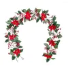 Dekorativa blommor Artificial Wedding Decor Thanksgiving Day Christmas Door Decoration Plants Faux Fruits Berry Vine Garland