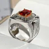 Anéis de casamento promessa de luxo lindas fêmeas femininas big ring ring moda cristal de charme de pedra vermelha no engajamento para casais