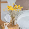 Decoratieve bloemen 40 -stks gedroogde Craspedia Billy Button Balls Flower Bouquet voor arrangementen Wedding Home Decor