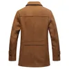 Men's Wool Blends Winter Woolen Jacket Men Double Collar Thick Trench Business Casual Men Wool Coat Single Breasted Windproof Overcoat 220930