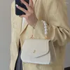 أكياس مسائية خمر حقيبة كتف صغيرة مربعة للنساء لؤلؤة لؤلؤة سيدات حمل حقائب اليد قابض محفظة الأزياء