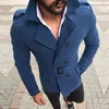 Erkek Yün Karışımları Ceket Erkek Moda İnce Uygun Uzun Kollu Takım Üst Rüzgarlık Trençkot Erkekler Sonbahar Kış Sıcak Düğmesi Ceket 220930