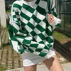 Women's Hoodies Fashion Sweatshirt Women Plaid Vintage Women's Sweater Oversized Warm Tracksuit Punk O-Neck Woman Tracksuits