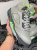 Buty Sneakers Sport Srebrny Flint Grey Refleksyjna 5S Easter Jade Horizon 5 Zielonej fasoli mężczyźni