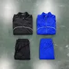 Trapstar Jacket Tracksuit Men Irongate Shell Suit 2.0 버전 파란색과 검정색 1to1 품질 수 놓은 레터링 여성 코트 크기 XS-XL