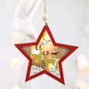 Kerstdecoraties Hollow Cartoon Cartoon Car Bell met LED -lichte hanger Xmas Tree Home Wall Hanging Jaar feest ornamenten kind cadeau