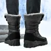 Bottes Hommes Hiver Neige Super Chaud Randonnée Haute Qualité En Cuir Imperméable Haut Grande Taille s Baskets En Plein Air 220930