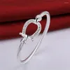 Bangle Pure Silver Horse Shoes Bracelet For Women Femme Pulseria Costume Jewelry Decorations U Clasp Water Drop Gifts