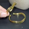 Bangle högkvalitativ guldplätering 5 rader havsvågform öppna armband för mode kvinnor gåva smycken flicka armband 20 st/parti