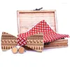 Bow Ties Christmas Gift Set With Box Gentleman Groom Wooden Neckties Butterfly Wedding Party Men Tie