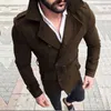 Erkek Yün Karışımları Ceket Erkek Moda İnce Uygun Uzun Kollu Takım Üst Rüzgarlık Trençkot Erkekler Sonbahar Kış Sıcak Düğmesi Ceket 220930