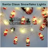 Julekorationer 20 LED Santa Claus Fairy String Lights Battery Wedding Party Birthday