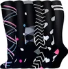 Chaussettes de Compression unisexes pour hommes, bas de sport à Tube Long, série noire, pour course en plein air, cyclisme, bas de pression