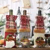 Decorações de Natal Papai Noel Claus Elk Bottle Decoration Decoração de champanhe garrafas de vinhos capa de mancha de manta