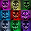 LED -mask Halloween Party Masque Masquerade Masks Neon Masks Light Glow in the Dark Horror Mask Glowing Masker Mixed Color Mask 200pcs DAF494