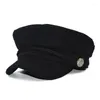 Ball Caps Women's Satin Cadet Cap Women Fashion Sboy Fall Winter Leather Visor Beret Fiddler