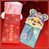 Cartes de vœux Fournitures de fête Année chinoise Tigre Cadeau pour enfants Poches d'argent Enveloppes Sac de trésorerie rouge