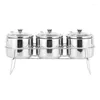 Storage Bottles Stainless Steel Covered Cruet Jar Set Creative Kitchen Supplies Glass Rotatable Hole Salt Pepper Condiment Box ZP7191056