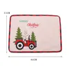 Table Mats Christmas Tree Car Vehicle Print Rectangle Mat Dish Bowl Placemat Decor Xmas Accessories