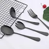 Dinnerware Sets 2Pc Spoons For Salad Stainless Steel Flatware Cake Fruit Dessert Small Scoop Gold Tools Snack