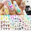 Nail Stickers 6pcs Art Dragon Decals Red Gold Colorful Dragons 3D Back Glue Nails Decal Self Adhesive Sticker Acrylic Tips Tool