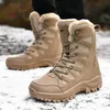 Stiefel Warme Plüsch Schnee Männer Schnüren Lässige High Top Herren Wasserdichte Winter AntiSlip Knöchel Armee Arbeit 220930