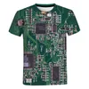 Herren-T-Shirts CElectronic Hip-Hop-T-Shirt für Männer und Frauen, 3D-Maschinendruck, Harajuku-Sommerstil, kurzärmeliges Oberteil
