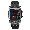 Wristwatches 2022 Fashion Binary LED Digital Watches Men Sports Silicone Electronic Watch Square Montre Homme Reloj Hombre