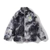 Jackets femininas feminino de inverno Fuzzy Jacket Hip Hop Streetwear Harajuku Rainbow Tie Tye Dye colorido de zíper fofo Harajuku Jaquetas quentes 220930