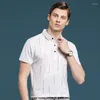 Polos para hombres Camiseta de verano para hombres Camisa con letras verticales POLO informal y cómodo 610