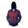 Street Zip Ceket Animasyonu Cosplay Men Hoodie Sonbahar Kış Kalın Baskılı Kazak Popüler Marvel Street Sweatshirt