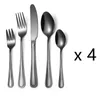 Dinnerware Sets 20pcs Gold Fork Spoon Knife Stainless Steel Cutlery Set Silverware Tableware Chopsticks IceTea Flatware